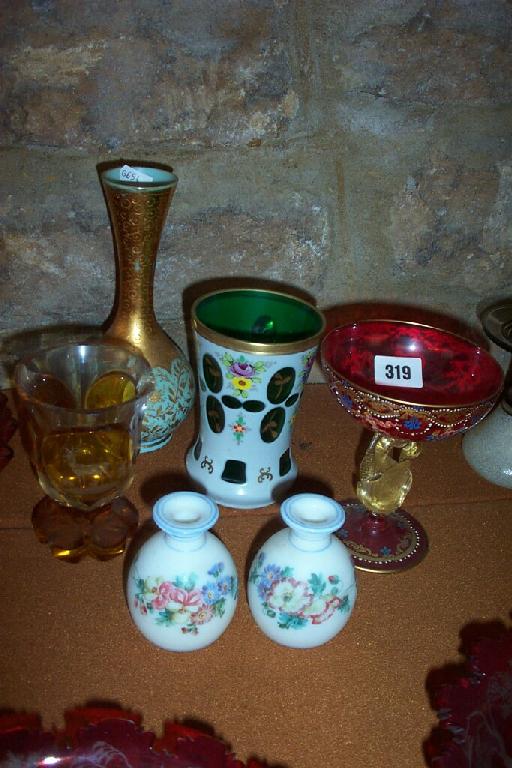 Appraisal: A collection of th century glassware including a Venetian red