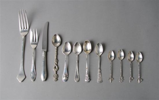 Appraisal: An Assembled Group of Sterling Silver Flatware Length of largest