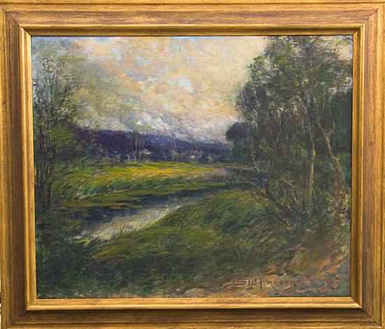 Appraisal: Sidney W Probert New Jersey - LANDSCAPE WITH STREAM oil