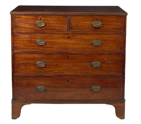 Appraisal: A George III mahogany chest of two short drawers and