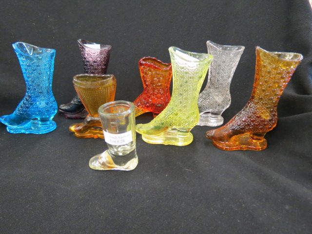 Appraisal: Collection of Glass Figural Shoe Vases toothpick holder a variety