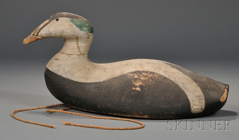 Appraisal: Sculptural Eider Duck Working Decoy Maine early th century with