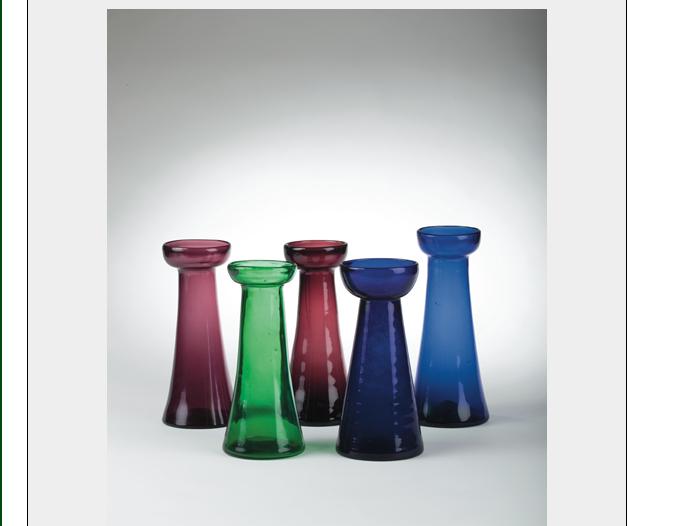 Appraisal: EIGHTEEN GLASS HYACINTH VASES Comprising seven cobalt-blue vases eight amethyst