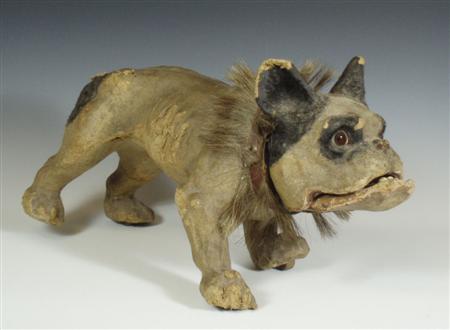 Appraisal: An early th century child's toy bull dog with removable