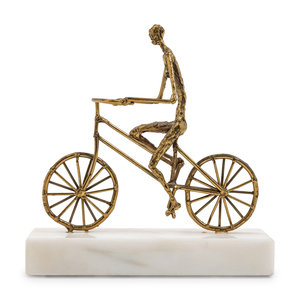 Appraisal: B Kent Addison American - Bike Ride metal on marble