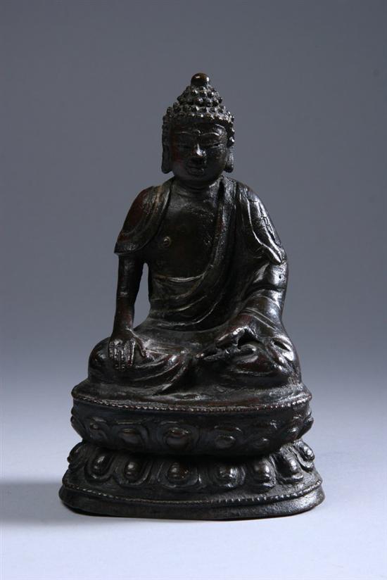 Appraisal: CHINESE BRONZE FIGURE OF BUDDHA - in high