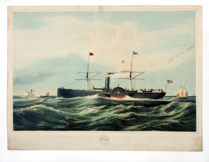 Appraisal: THE UNITED STATES STEAMSHIP BALTIC Medium-folio handcolored lithograph published Sept