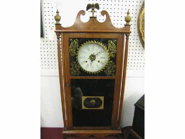 Appraisal: Federal Mahogany Pillar Scroll Mantle Clock in style of Eli