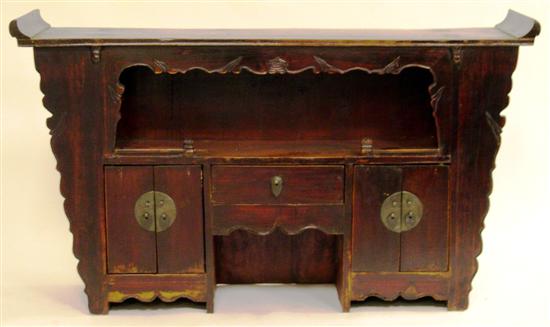 Appraisal: Chinese low cabinet th C oblong top over cabinet with