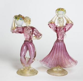 Appraisal: Pair Venetian Glass Figures Male and Female Tallest