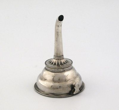 Appraisal: A George III wine funnel with corded wine borders a