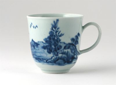 Appraisal: A Vauxhall blue and white coffee cup painted with an