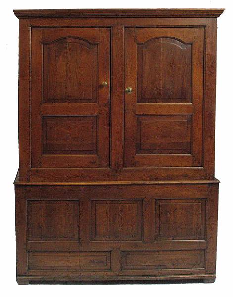 Appraisal: A George III oak press cupboard second half th century