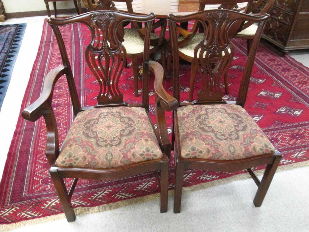 Appraisal: A SET OF TEN GEORGE III STYLE MAHOGANY DINING CHAIRS