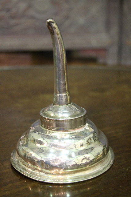 Appraisal: A GEORGIAN SILVER WINE FUNNEL with beaded border London