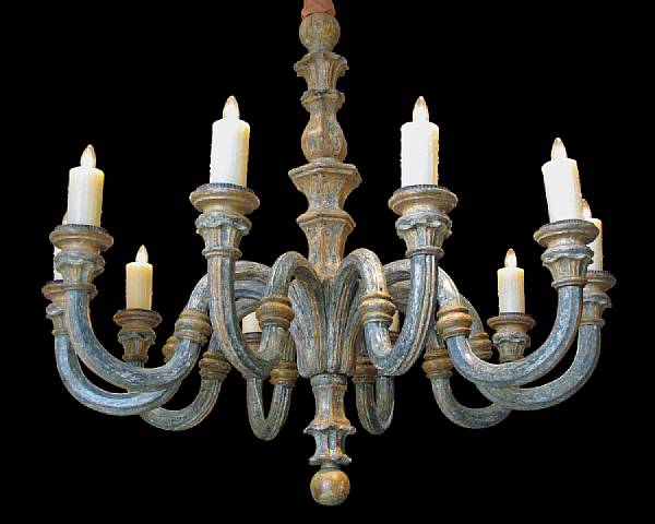 Appraisal: A very fine and monumental Italian Baroque aqua and ochre