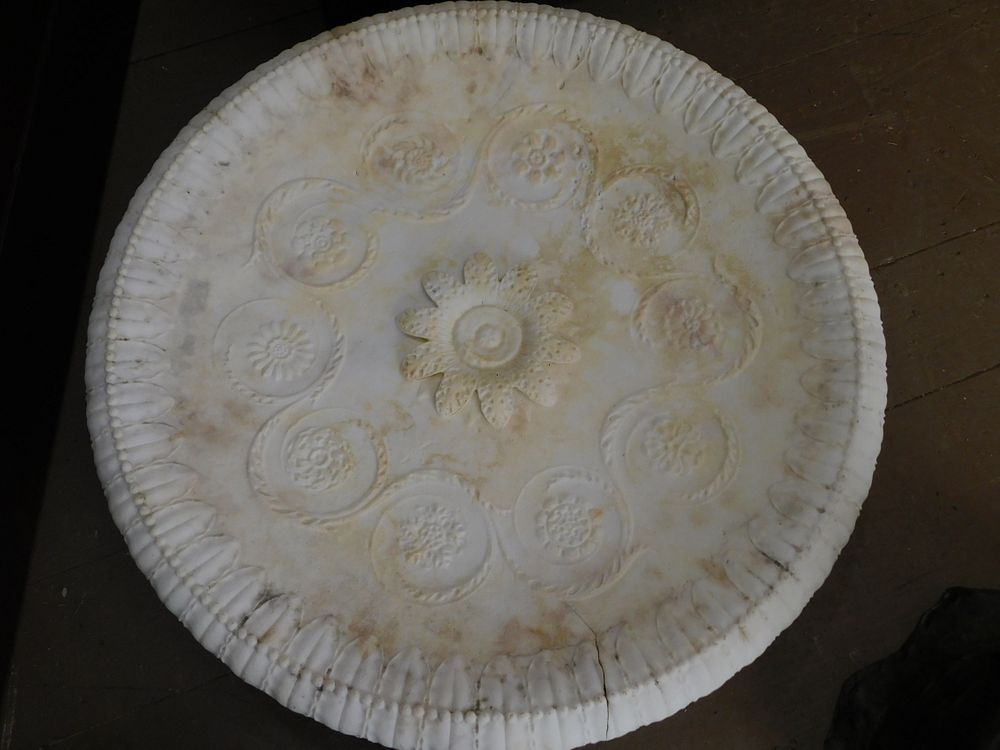 Appraisal: ANTIQUE MARBLE BIRD BATH th century white marble bird bath