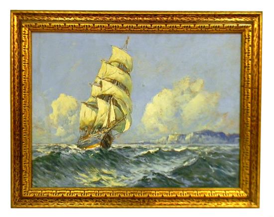 Appraisal: Arthur V Diehl American - oil on board depicting ship