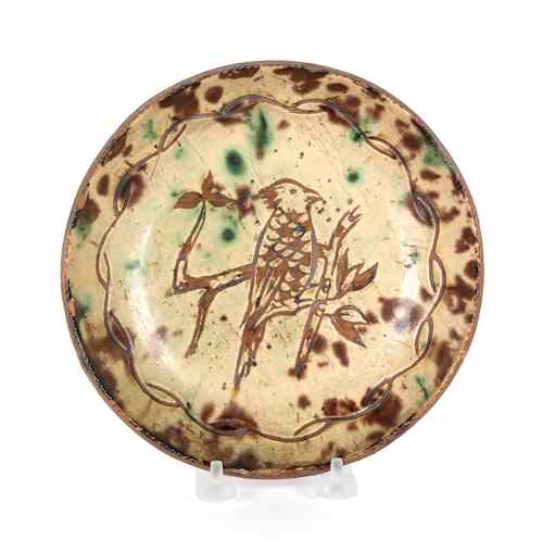 Appraisal: Jacob Medinger sgraffito decorated plate early th c dia