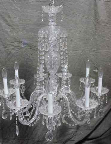 Appraisal: Waterford Style Arm Cut Glass Chandelier From a New Rochelle