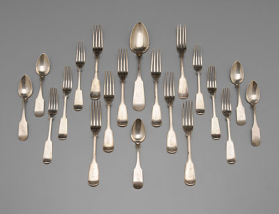 Appraisal: Southern Coin Silver Flatware Georgia th century pieces including T