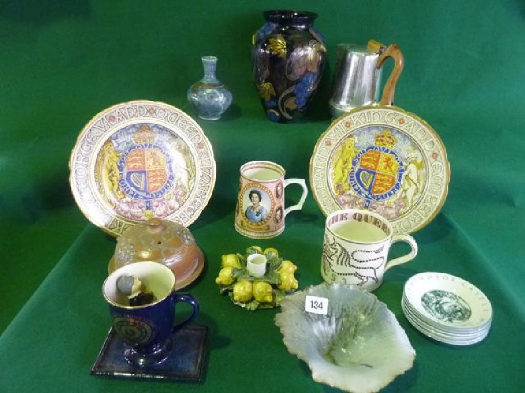 Appraisal: A quantity of mixed ceramics including two Studio Pottery vases