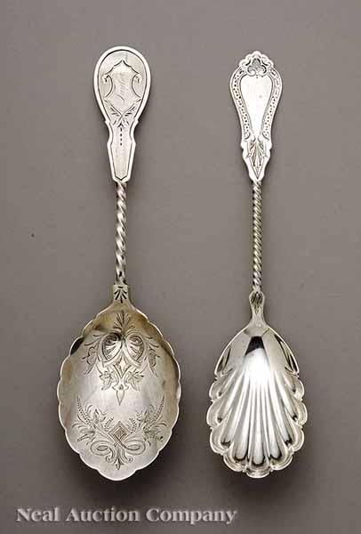 Appraisal: Two American Coin Silver Serving Spoons mid- th c each