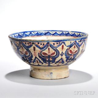 Appraisal: Large Middle Eastern Polychrome Bowl th th century high rounded