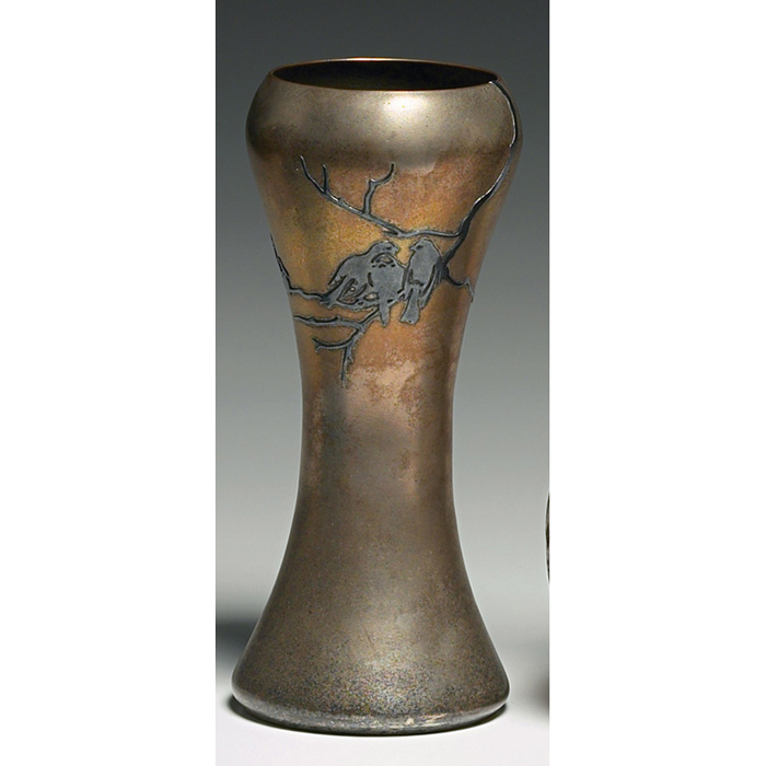 Appraisal: Heintz vase sterling on bronze h x w