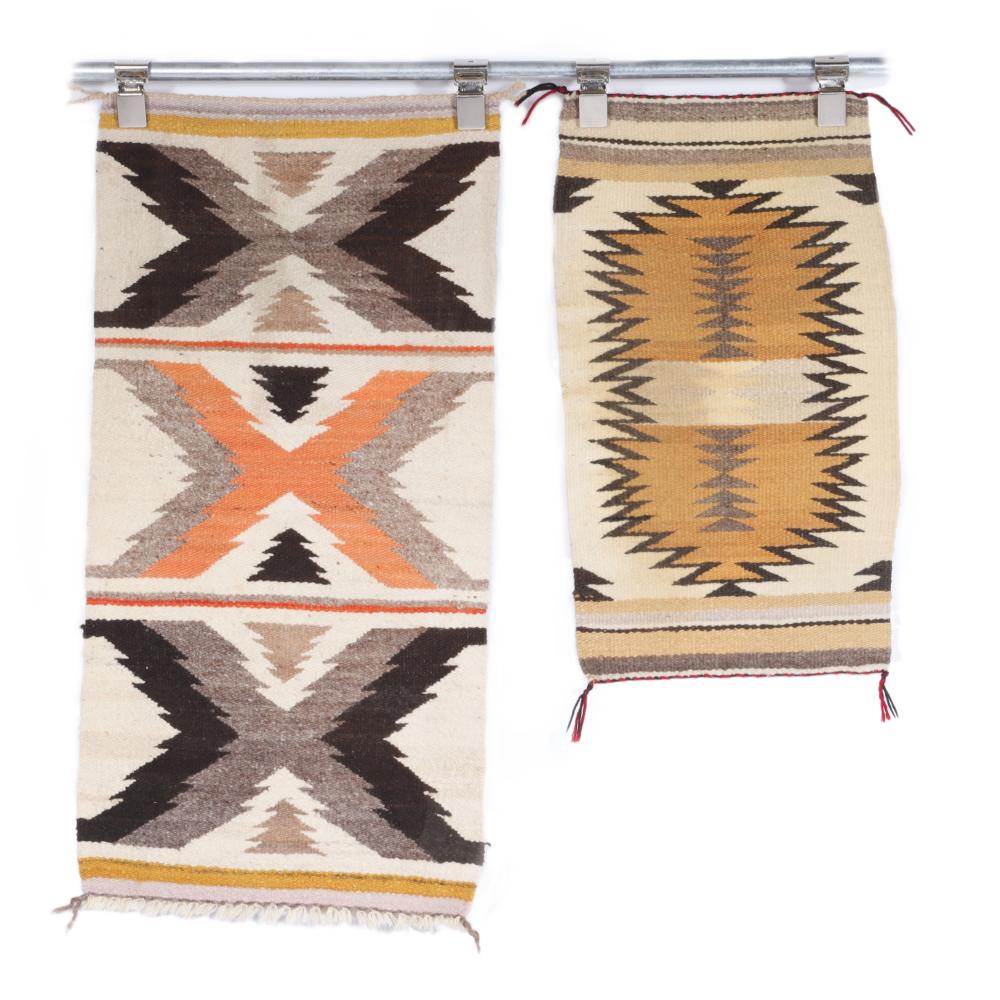 Appraisal: TWO NAVAJO SOUTHWEST STYLE WEAVINGS INCLUDING TRIPLE X DESIGN X