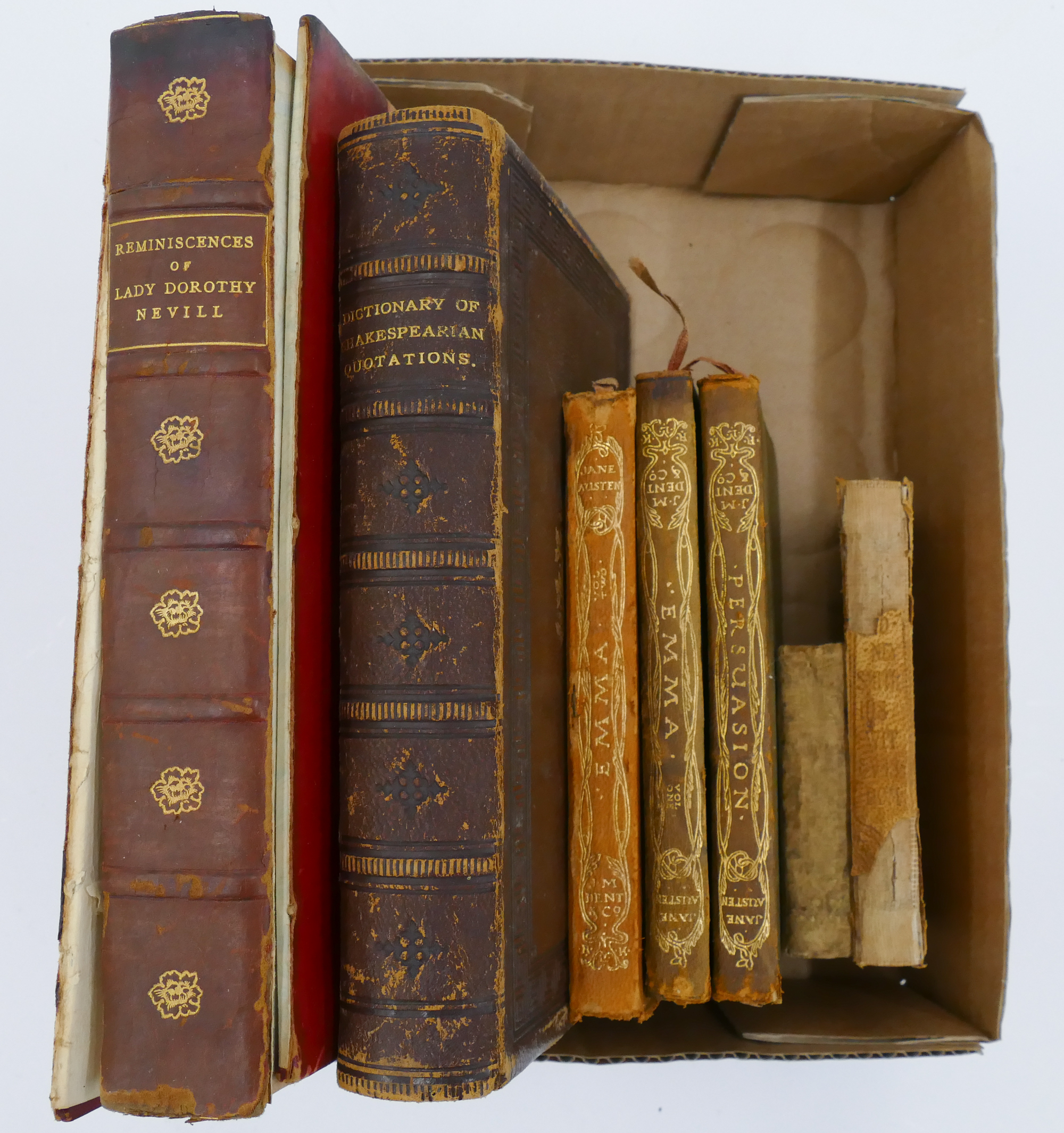 Appraisal: Box pc Antique Leather Bound Small Books