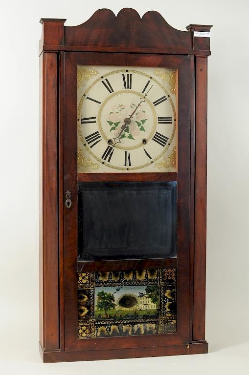 Appraisal: Connecticut Empire Mahogany Mantle Clock Connecticut Empire mahogany mantel clock