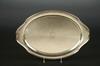 Appraisal: STERLING OVAL TRAY - Simple Art Deco Era Drinks Tray