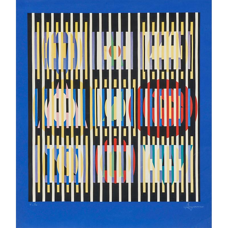 Appraisal: YAACOV AGAM Israeli b Condition Report Taped top corners and