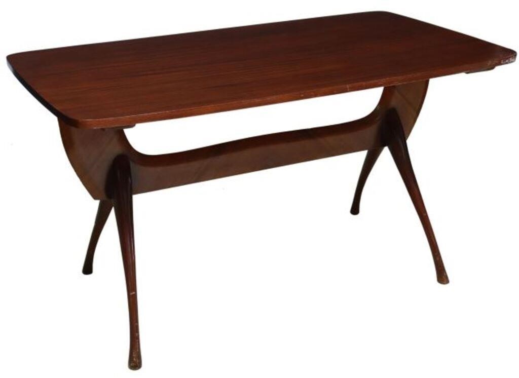 Appraisal: Italian mid-century modern mahogany dining table in the manner of