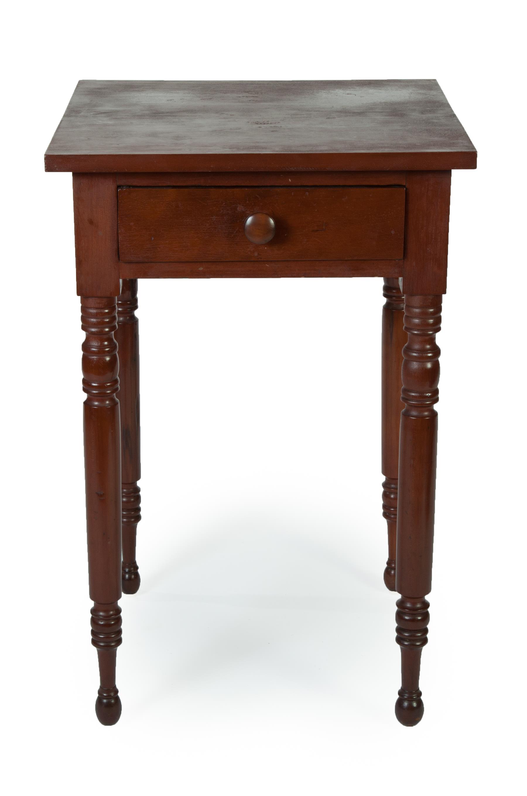 Appraisal: SHERATON ONE-DRAWER STAND American st half- th century cherry Dovetailed