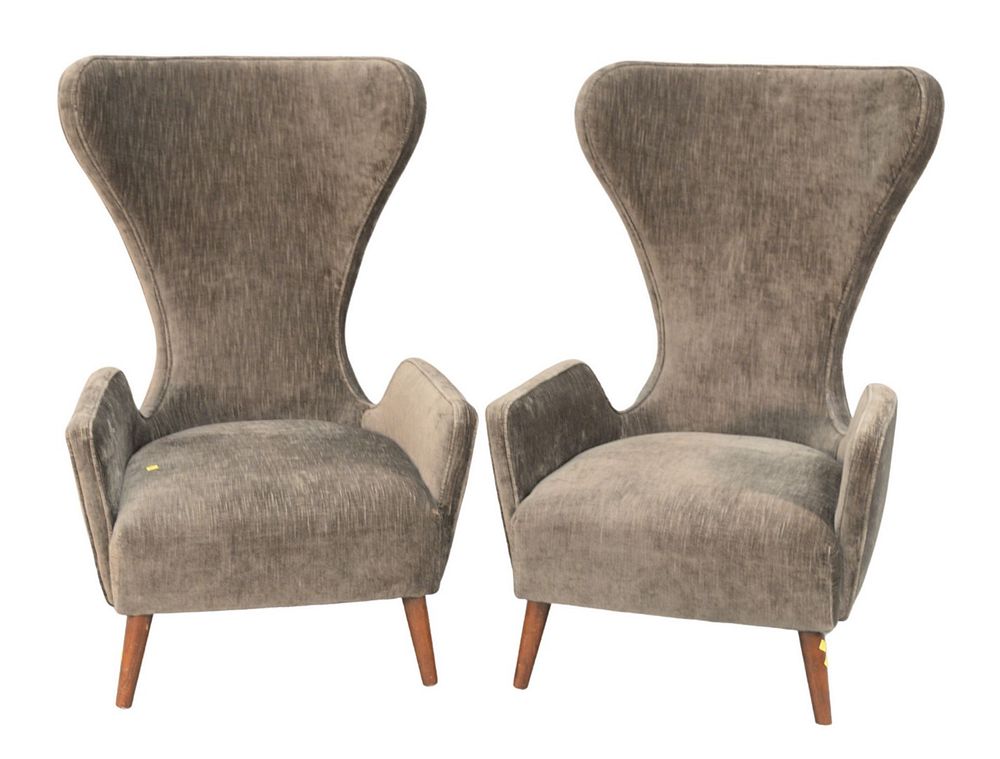 Appraisal: Pair of Mr Brown of Granta Wing Chairs having moss