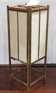 Appraisal: Asian table top lamp having paper panels Asian table top