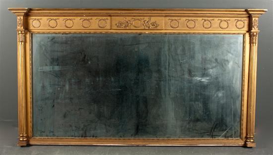 Appraisal: Neoclassical style carved gesso giltwood overmantel mirror early th century