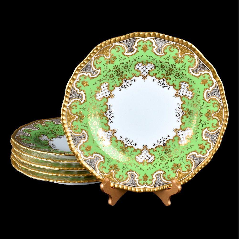 Appraisal: Coalport Service Plates Set of six Coalport Service Plates Green