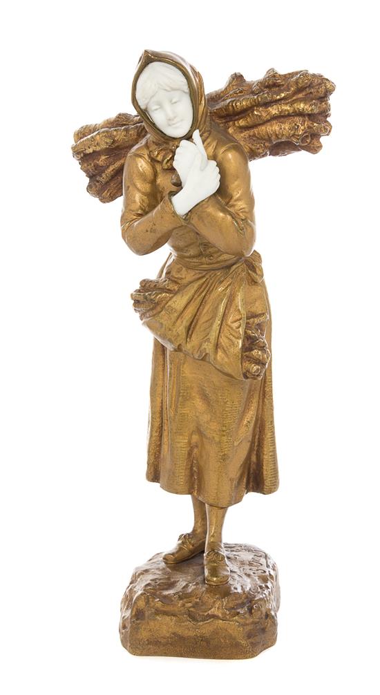 Appraisal: Sale Lot Georges Omerth French - Peasant Woman gilt bronze