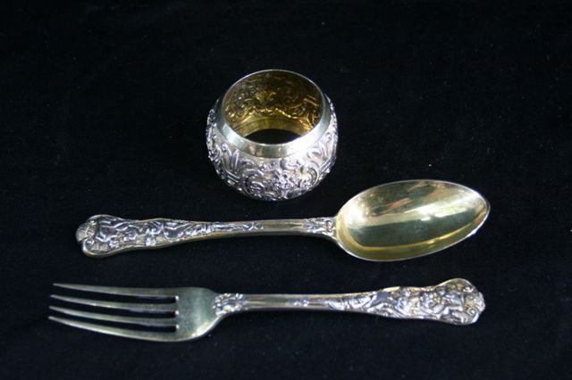 Appraisal: A Wakely Wheeler gilt sterling silver spoon fork and a