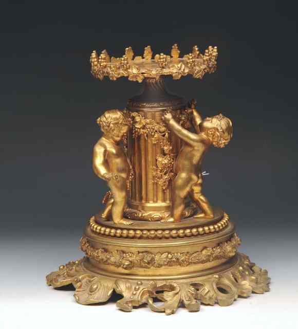 Appraisal: A TH CENTURY FRENCH ORMOLU PEDESTAL TABLE STAND in the