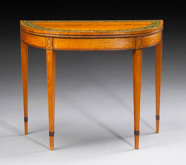 Appraisal: A George III paint decorated satinwood games table late th