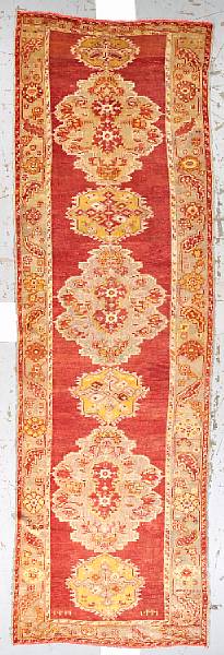 Appraisal: An Oushak runner West Anatolia circa size approximately ft in