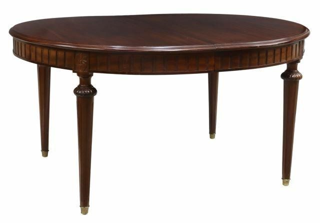 Appraisal: French Louis XVI style mahogany extension table early th c