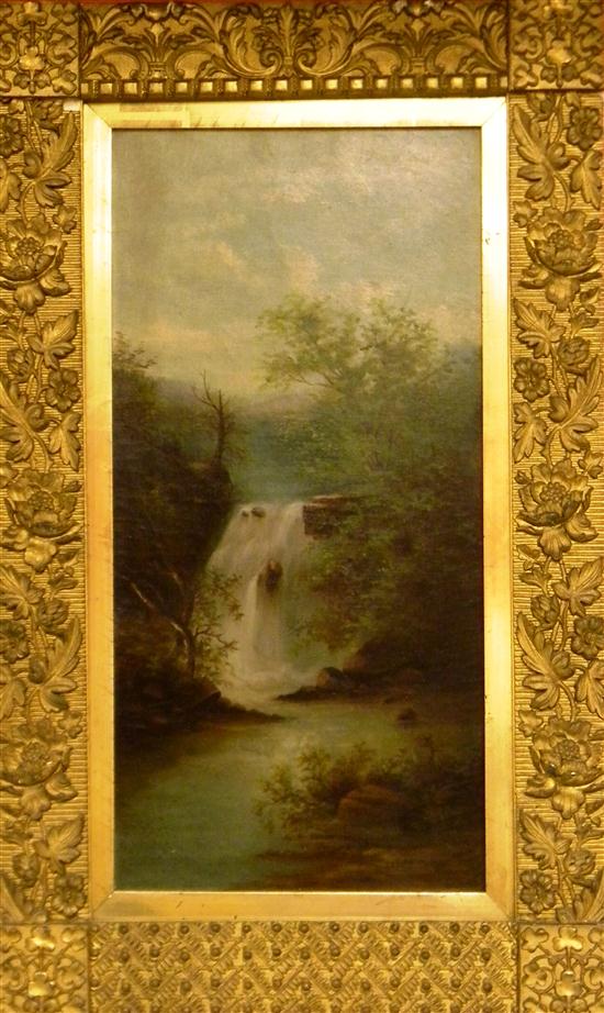 Appraisal: E J Doyle American School th C landscape with waterfall