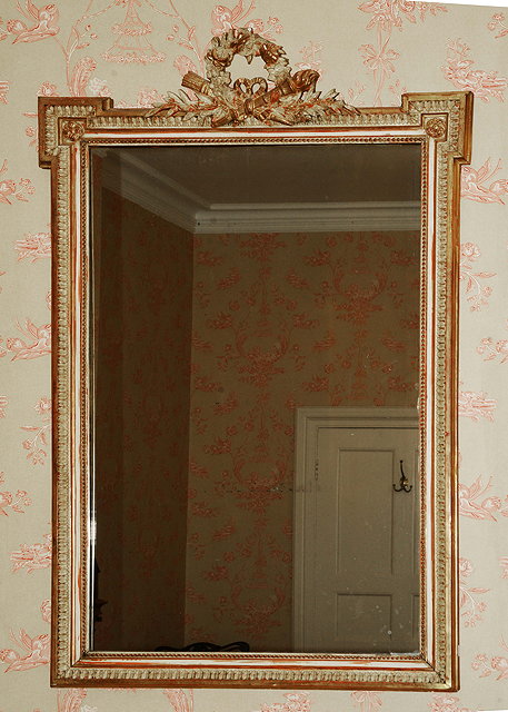 Appraisal: AN ANTIQUE FRENCH CREAM PAINTED AND GILT RECTANGULAR WALL MIRROR