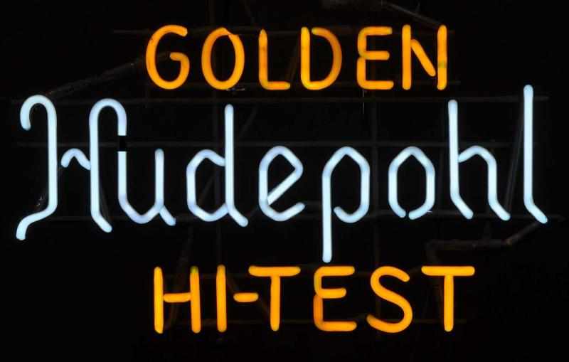 Appraisal: Hudepohl Hi-Test Golden Neon Sign Description s Yellow and white