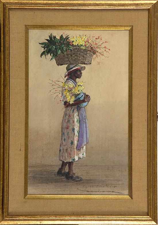 Appraisal: Elizabeth O'Neill Verner South Carolina - FLOWER VENDOR pastel on